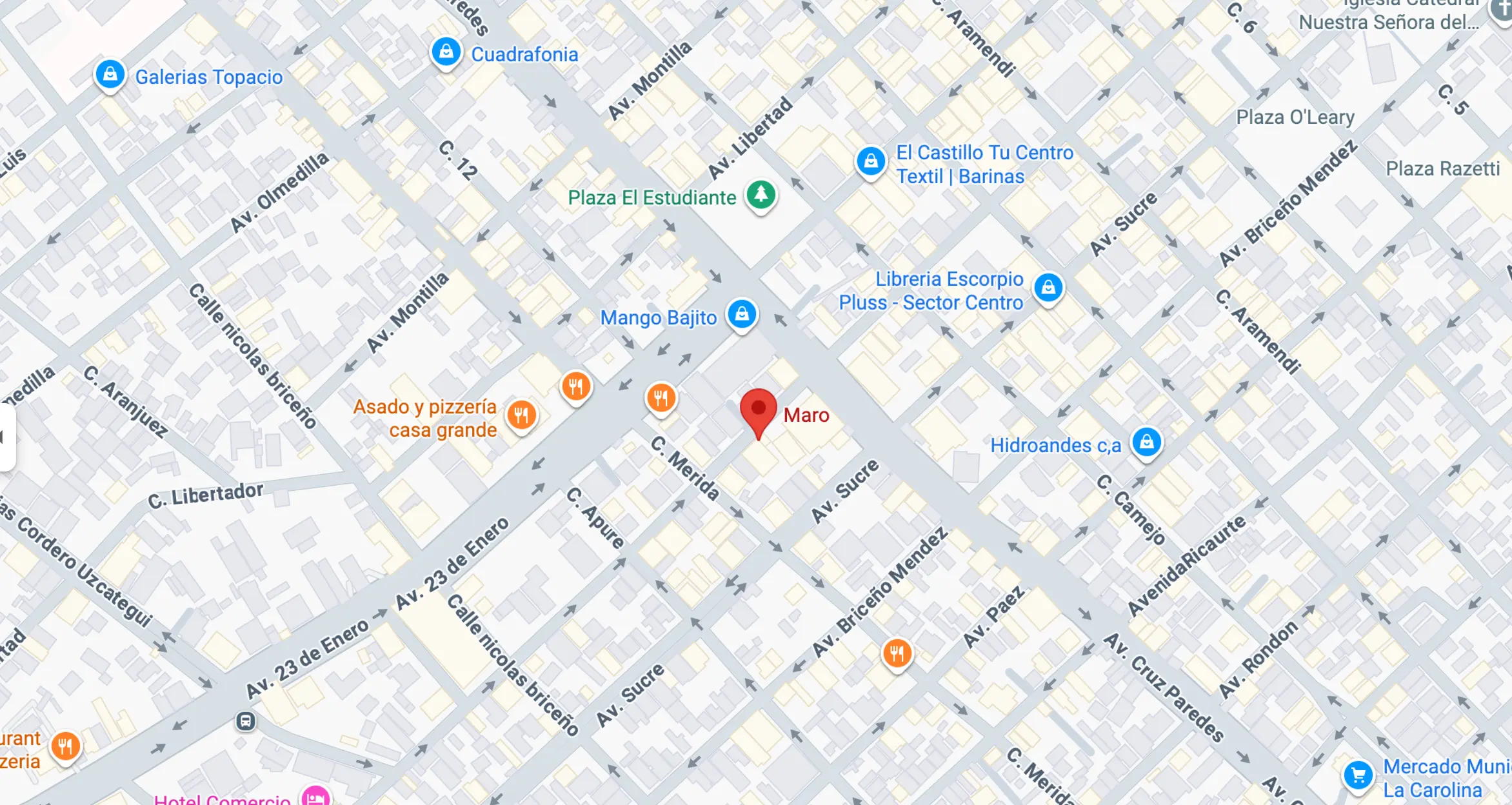 Mapa con la ubicación de la tienda
